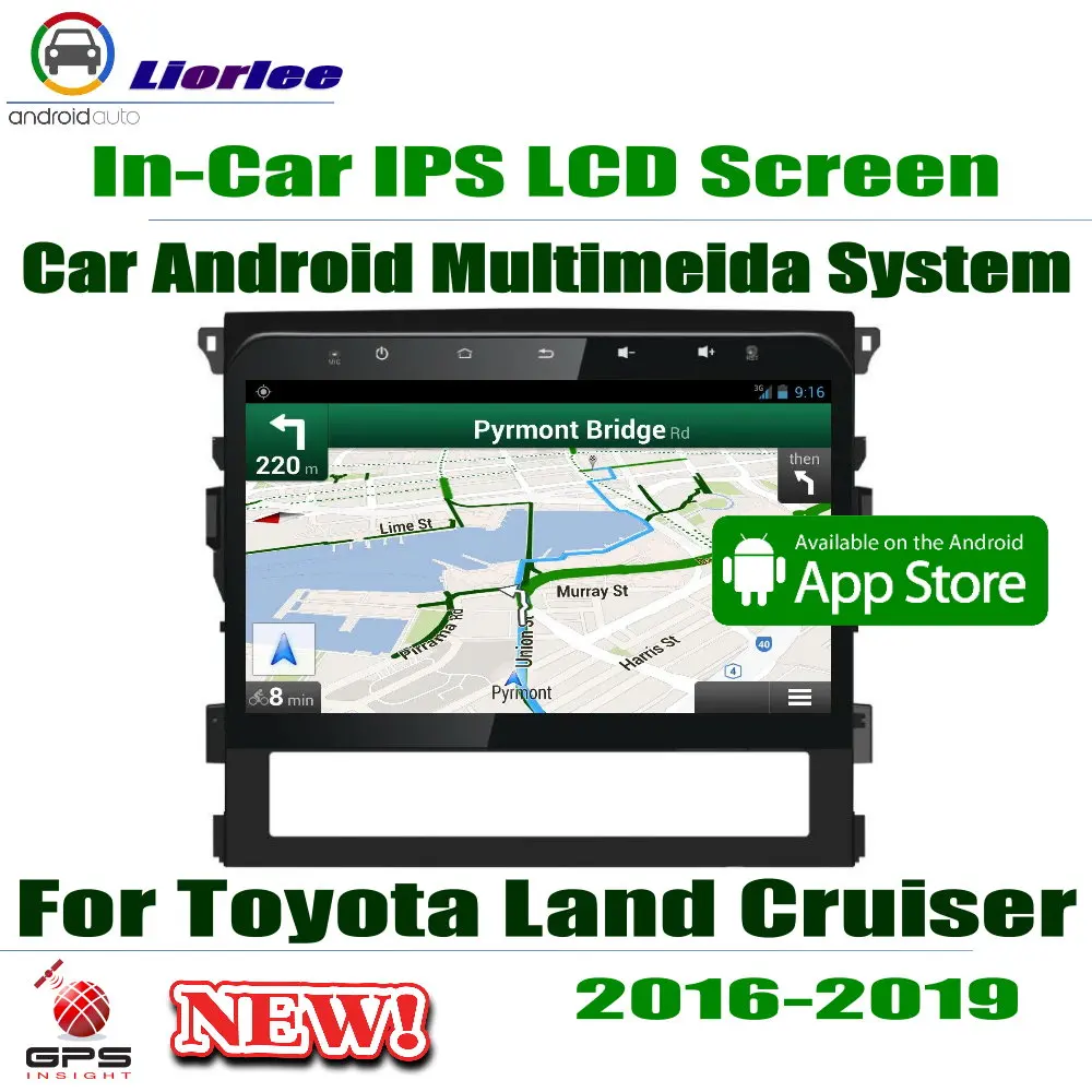 ЖК-экран Android 8 Core для Toyota Land Cruiser 2016 2017 2018 2019 автомобильное радио 3G/4G WIFI AUX USB GPS Navi