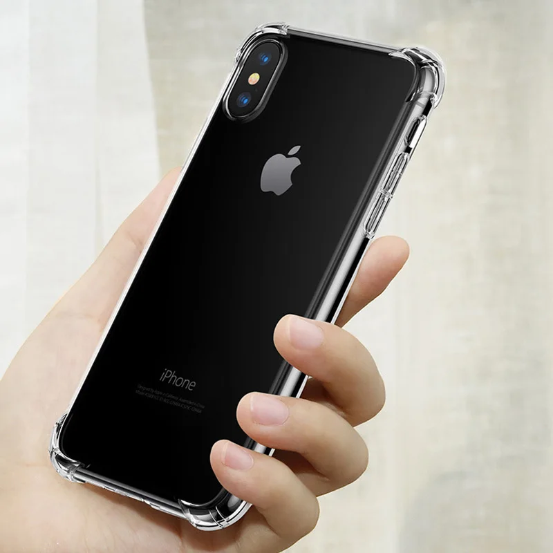 Роскошный прозрачный противоударный чехол для iPhone X XR XS Max 8 7 6 6S Plus 10 мягкий