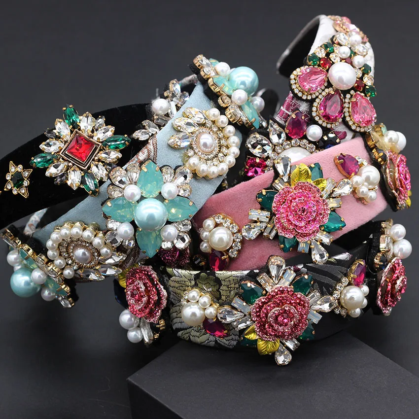 Модная массивная Универсальная повязка на голову Новый барокко тяжелая работа