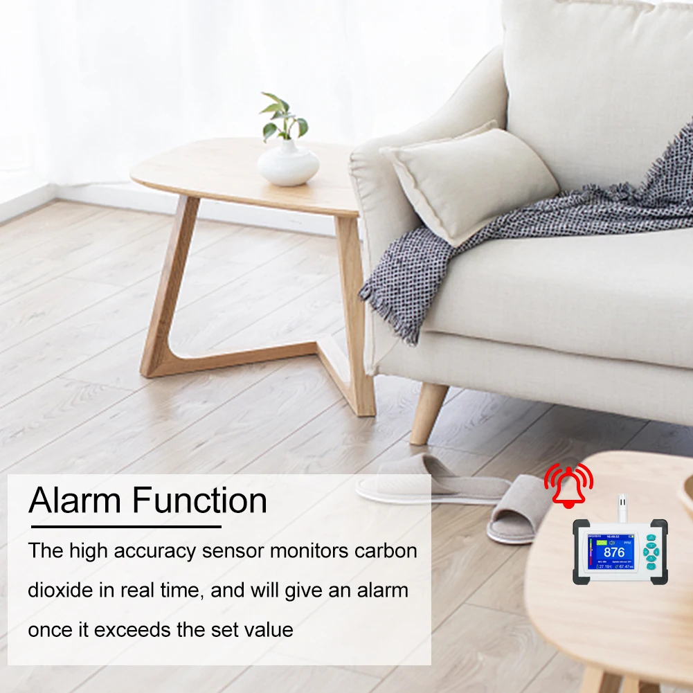 

Digital CO2 Detector TVOC Formaldehyde Detector HCHO Air Quality Detector Intelligent Air Detector Temperature Humidity Sensor