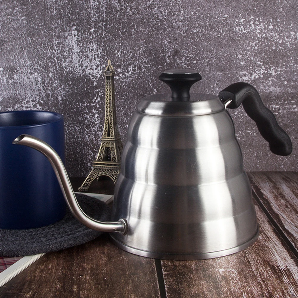 1200 мл Нержавеющая сталь Чай Кофе Аллигатор залить Чайник гусиная шея носик с