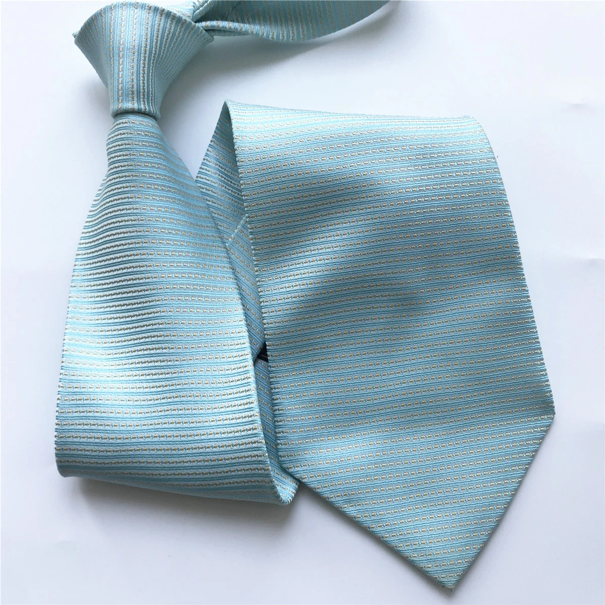

10 cm New Design Men's Ties Jacquard Woven Neck Tie Mint Green Neckties with Fashion Stripes