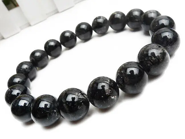 

Natural Black Rutilated Quartz Bracelet Crystal Clear Round Beads Rutilated Women Men Reiki Jewelry 8mm 9mm 10mm 11mm 12mm AAAAA