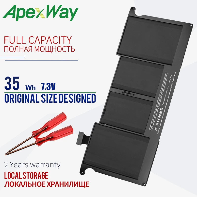 Apexway 35Wh 7 3 V Новый A1375 аккумулятор для Apple MacBook Air 11 &quotA1370 (2010 производство) |