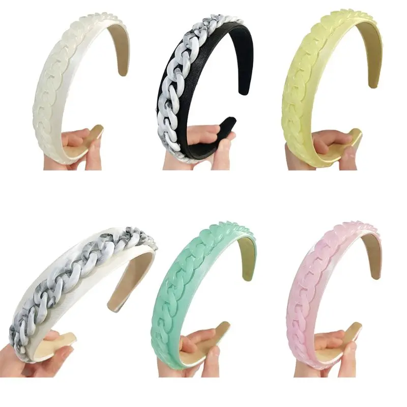 Женский обруч конфетного цвета в Корейском стиле плетеная акриловая цепочка