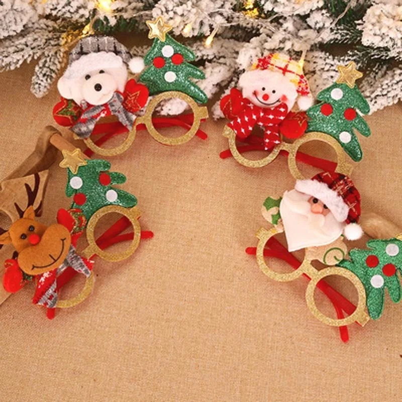 

Hot New Style 13*16cm Santa Claus Christmas Tree Elk Glasses Frame, Children's Holiday Gifts, Photo Props, Christmas Decorations