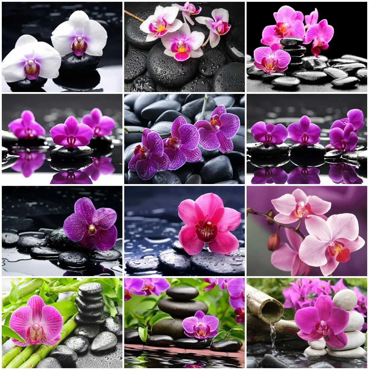 

Квадратная алмазная живопись AZQSD, вышивка крестиком из камня орхидеи, ручная работа, стразы, мозаика с цветами, домашний декор