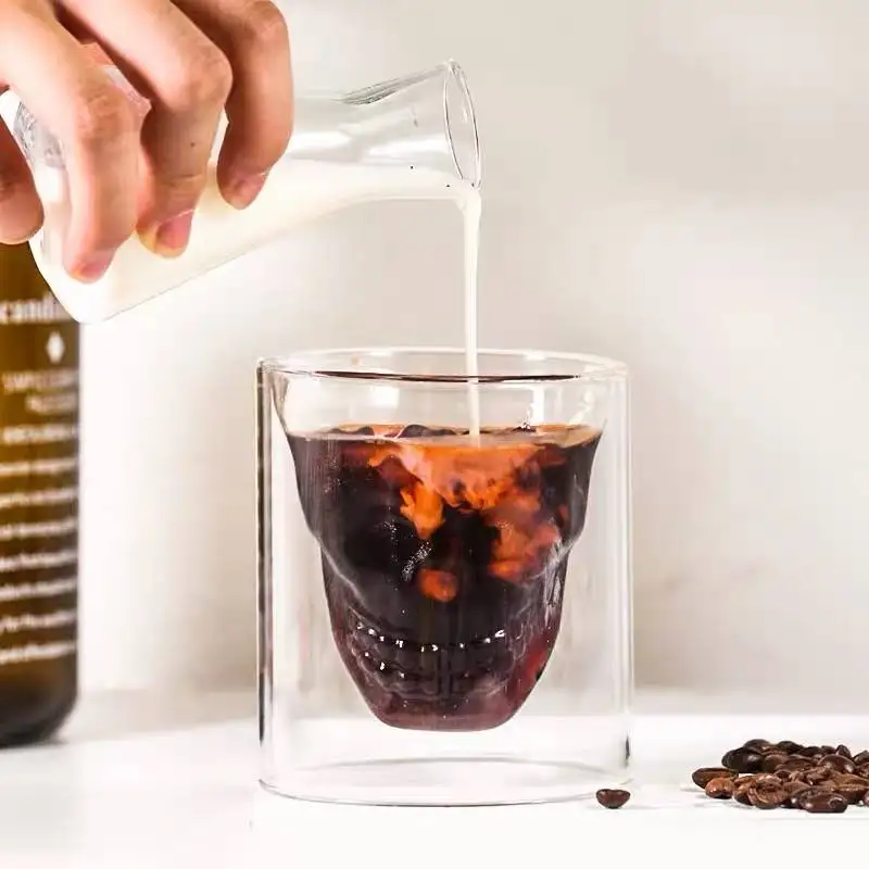 

Skull Cup Shot Glass Transparent Cup Crystal Skull Head Glass Cup for Whiskey Wine Vodka Bar Club Beer Wine Glass Safe Package