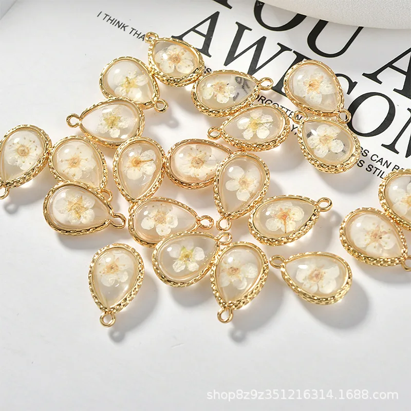 

Transparent Dried Flower Preserved Fresh Flower Drop Pendant DIY Earrings Necklace Bracelet Material Accessories