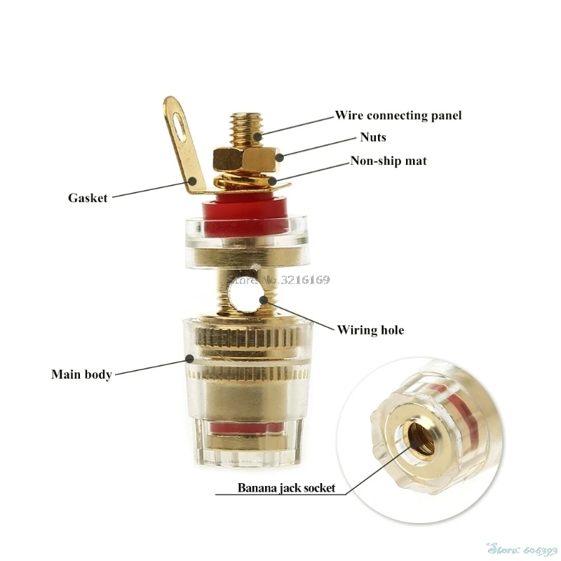 For 1 Pair 4mm Binding Post Terminal Speaker Test Banana Plug Socket Connector Amplifier Promotion | Строительство и ремонт