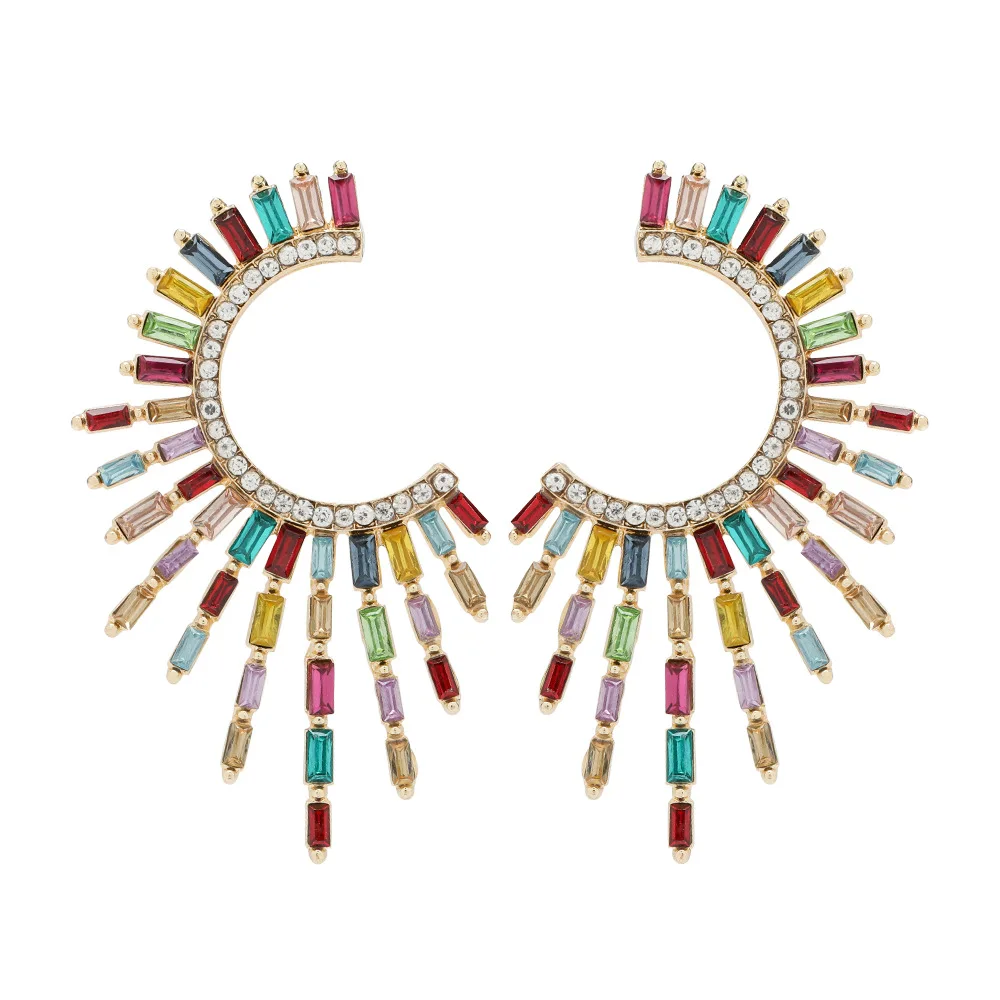 Женские серьги-подвески 4 цвета стразы ювелирное изделие в богемном стиле |