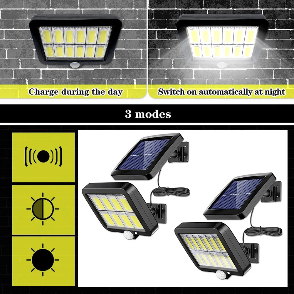 

LED Solar Powered Outdoor Wall Light Waterproof PIR Motion Sensor Garden Lighting Courtyard Porch Driveway Street Lamp