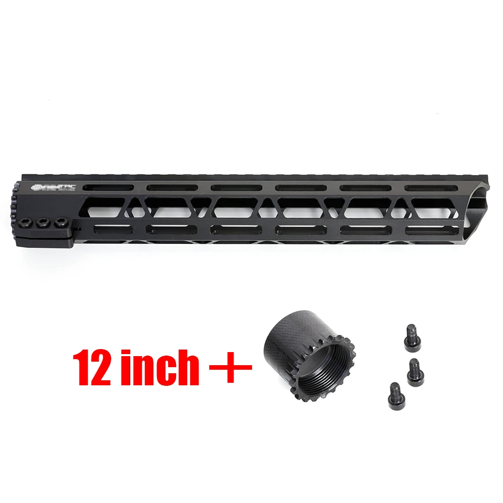 12INCH HANDGUARD NUT 7 10 12 дюймов тактический Mlok свободный поплавок ствольная накладка Пикатинни аксессуары для охоты для AEG M4 M16 AR15 fit 223 5,56 с M-lok стальная муфта ствола - Цвет: 12INCH HANDGUARD NUT