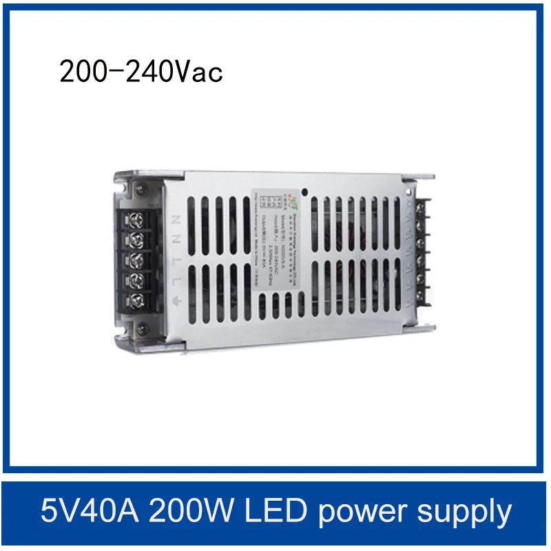 G-energy 220VAC Input 5V 40A 200W Output Ultra-thin Special LED display power supply,5V power supply
