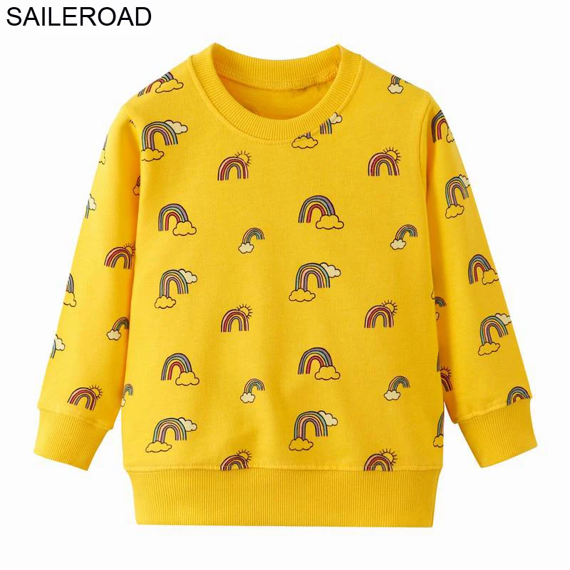 9060 same picture SAILEROAD Осенние детские кофты Dinosaur Toddler Kid Baby Girl Boy Одежда с длинным рукавом Мультфильм Печатные футболки Топы - Цвет: 9060 same picture