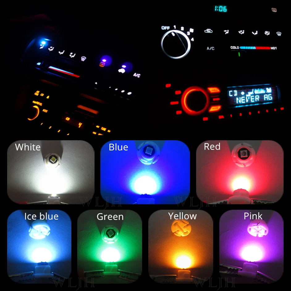 Светодиодный автомобильный комплект WLJHx с контролем климата белый синий красный