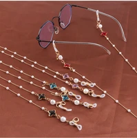 fashion metal beads creative fruit glasses chain masks rope for women girls retro crystal pearls sunglasses lanyards mask chains