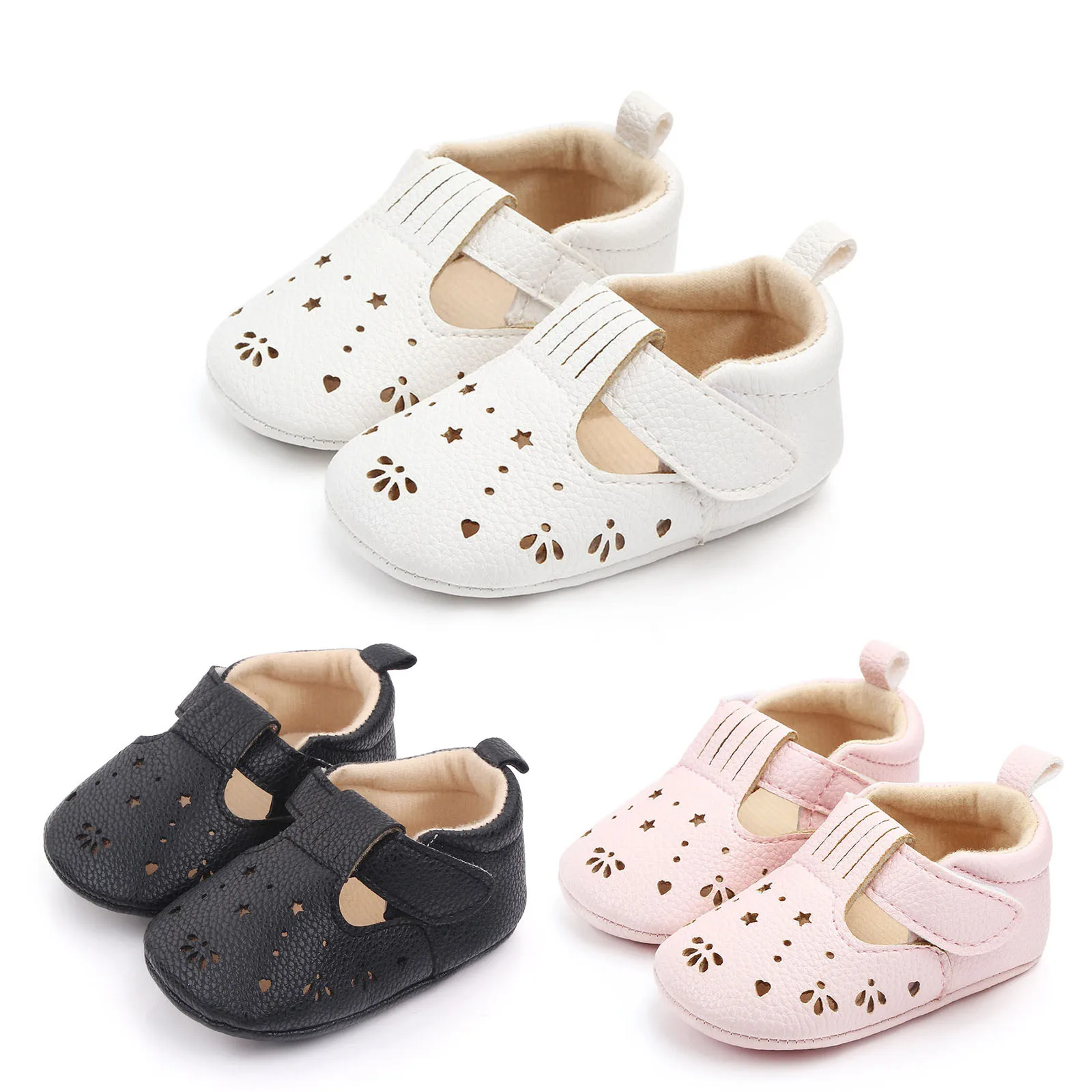 

Infant Toddler Baby Shoes First Walkers Summer Hollow Soft-sole Prewalker Non-Slip Pierced Crib Shoes 0-1 Years Old Newborn Shoe