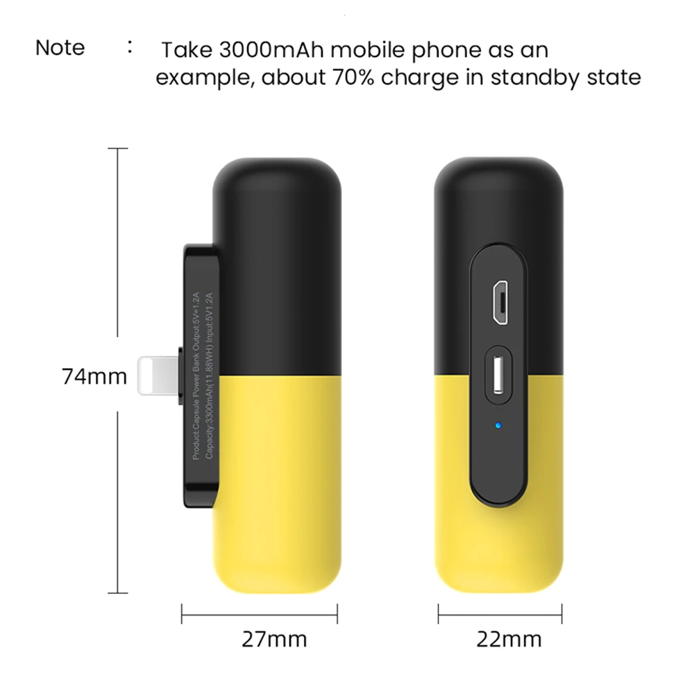 Портативное мини-зарядное устройство 3300 мАч для iPhone Samsung Xiaomi OPPO | Мобильные