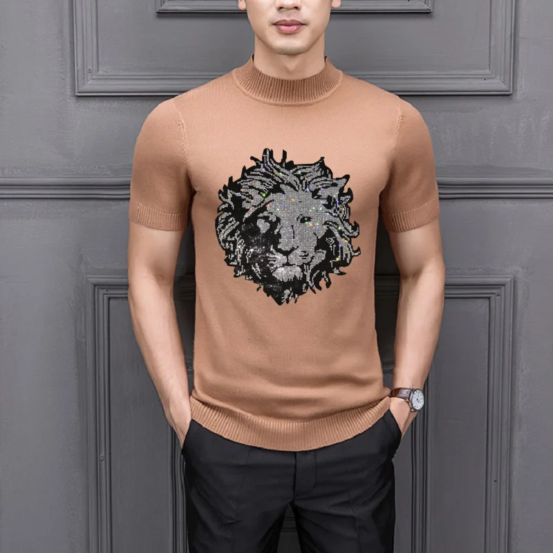 Мужской короткий свитер очень большой тяжелый мужской пуловер из чистого хлопка