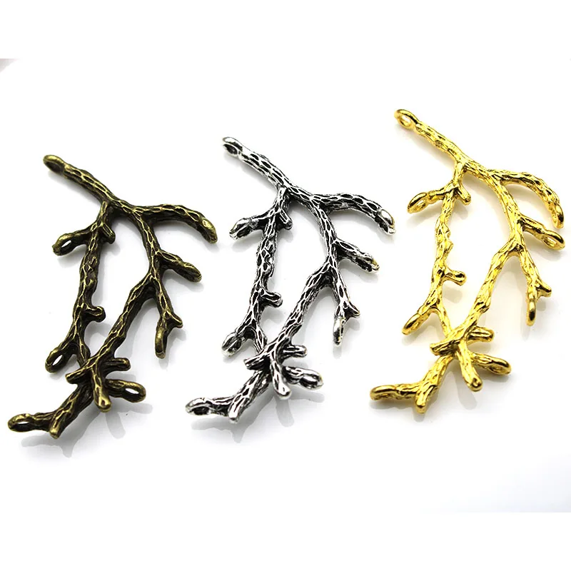 

10pcs/Lot 26*56mm Three Color Tree Branch Connector fine Necklace Pendant Handmade Branches Charms for DIY Jewelry Making