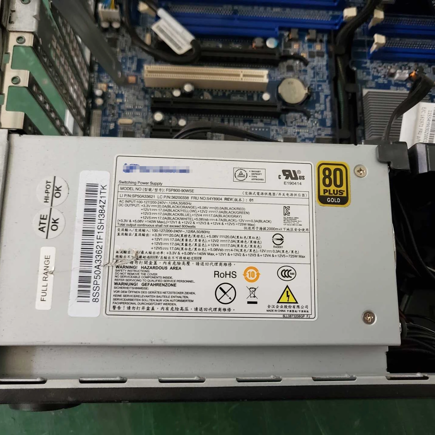 FSP800-90WSE для рабочей станции Lenovo C30 источник питания 54Y8904