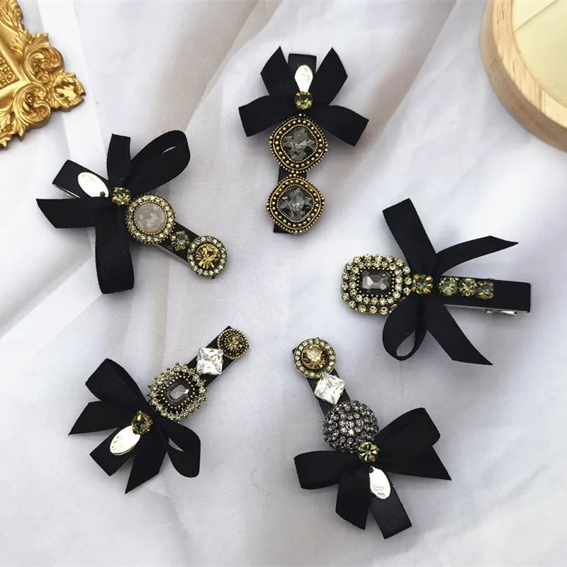 

Crystal Hairgrips Popular Waterdrop Hairpins Bow Metal Rhinestone Hair Clip Women Hair Barrettes Hair Accessories Headwear