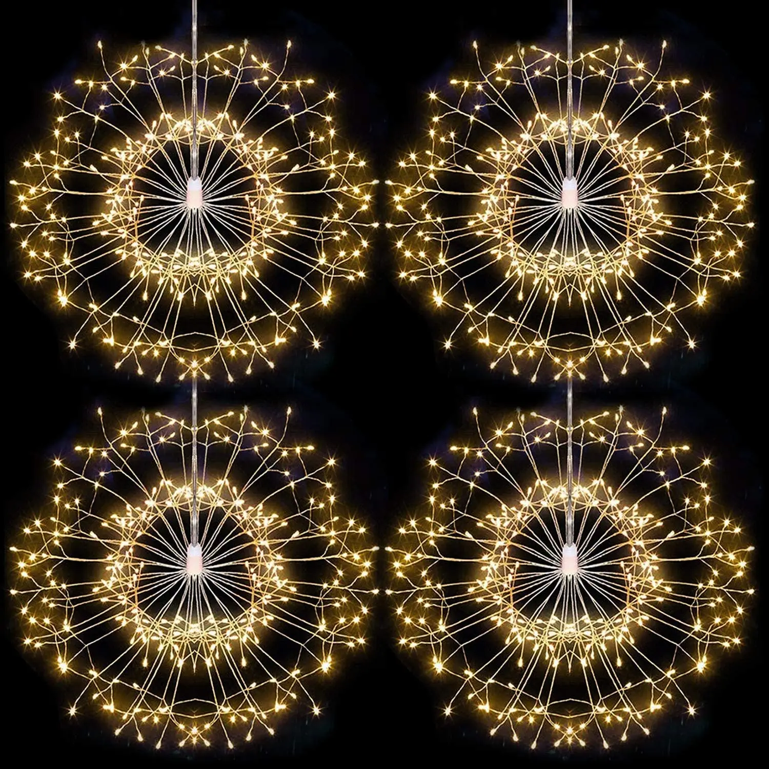 

Firework Lights 120 Led Copper Wire Starburst String lights 8 Modes Battery Operated Fairy Lights with Remote Wedding Decorative