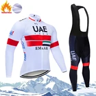 ОАЭ 2021 Велоспорт Джерси с длинным рукавом комплект для женщин мужчин зимняя велосипедная одежда модная дорожная велосипедная теплая рубашка профессиональная Зимняя Теплая Флисовая одежда