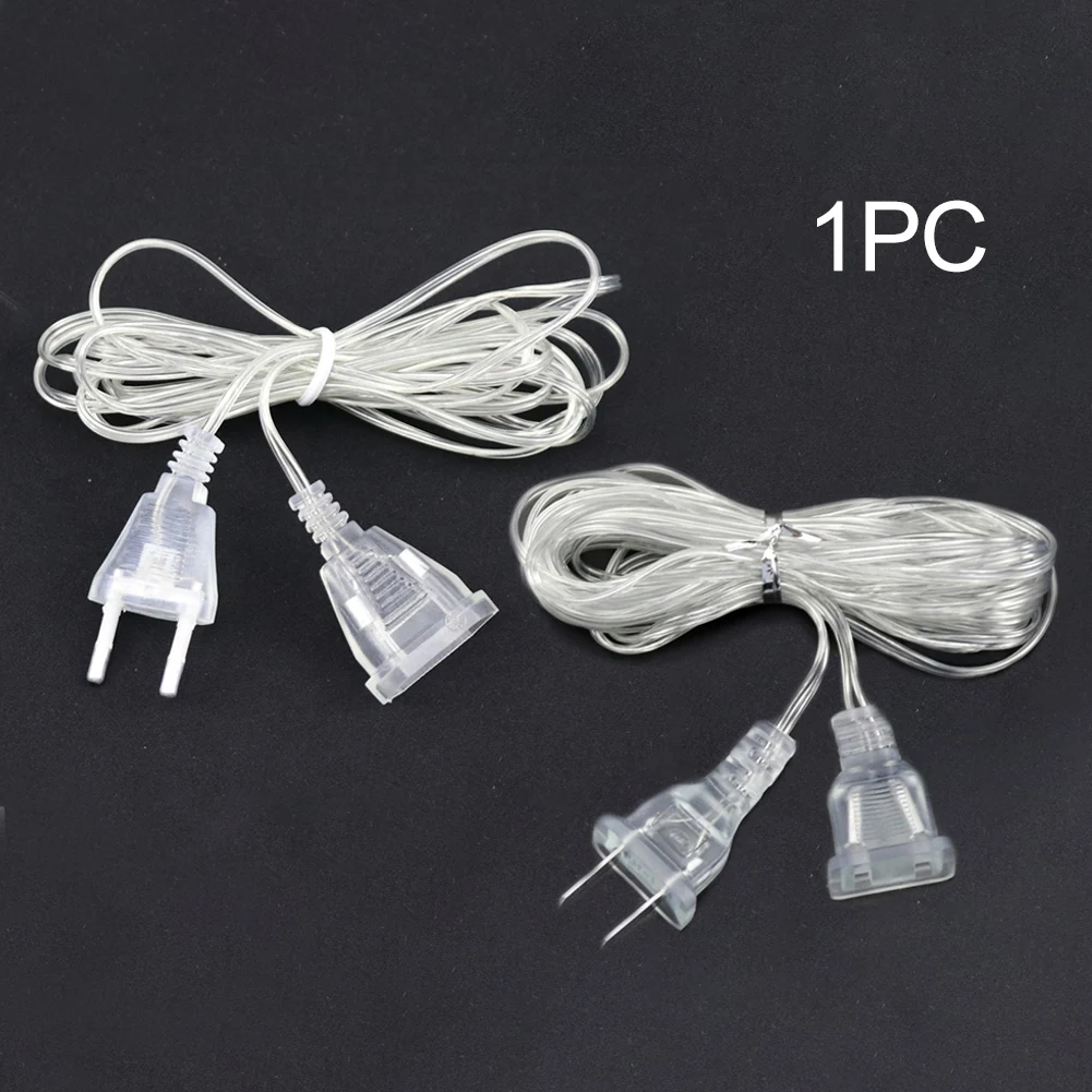 

5M Clear Line Wedding Decoration Portable For Christmas Lights Party Holiday Outdoor Power Extension Cable PVC Garland Durable