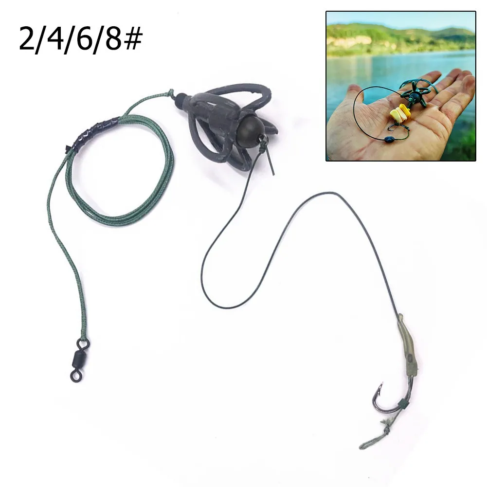 

Carp Fishing Bait Cage Line Group High Carbon Steel Feeder Sinker String Hook Fishing Bait Basket Artificial Lure Tackle Pesca