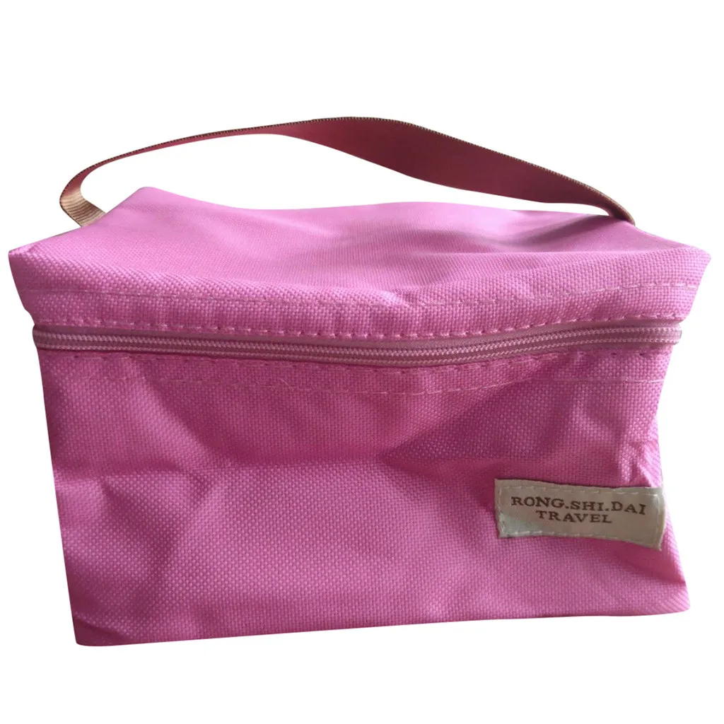 Hot Pink Портативный Термоизолированный ланч бокс школьный мешок для хранения еды портативная Водонепроницаемая переноска для пикника Ланч-бокс термо - Цвет: Hot Pink