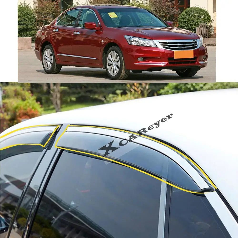 

Стикер для кузова автомобиля, для Honda Accord 8th 2008 2009 2010 2011 2012, пластиковое стекло, ветрозащитный козырек, защита от дождя и солнца