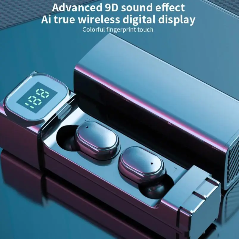 

Новинка 2020, беспроводные наушники STONLINK с Bluetooth 5,1, TWS, светодиодный ная гарнитура с цифровым светодиодным дисплеем, наушники-вкладыши с выдви...
