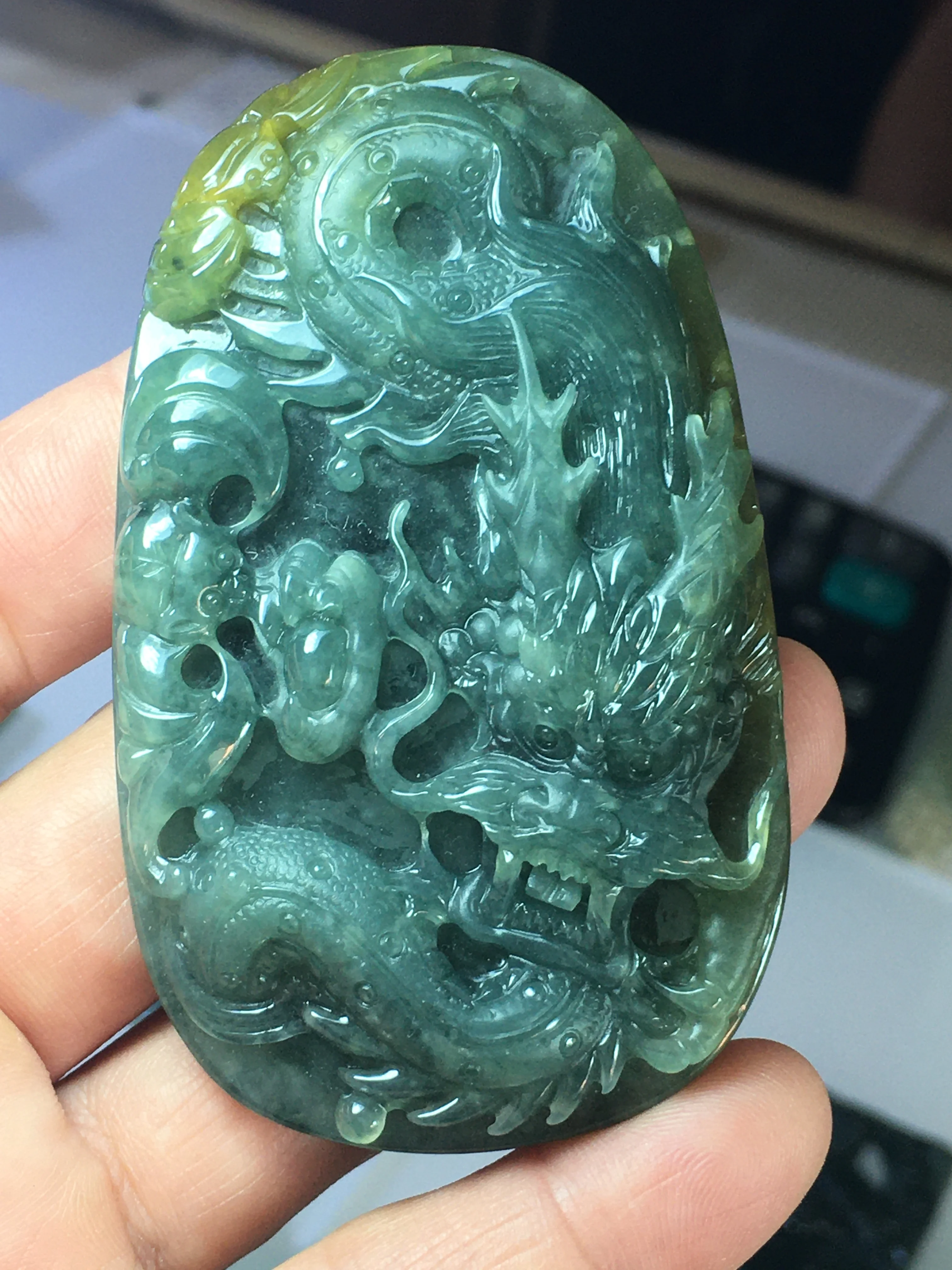 

Natural Myanmar jade 7A HandCarved jade dragon jadeite green jade pendant jade necklace pendants jewelry necklaces men