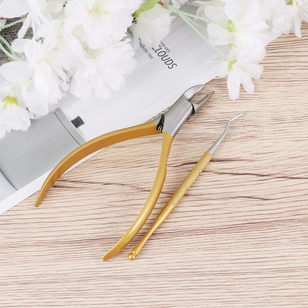 

1 Set 2pcs Stainless Steel Nail Clippers Toenails Cutter Clipper Fingernails Grooming Kit Portable Manicure Set (Black)