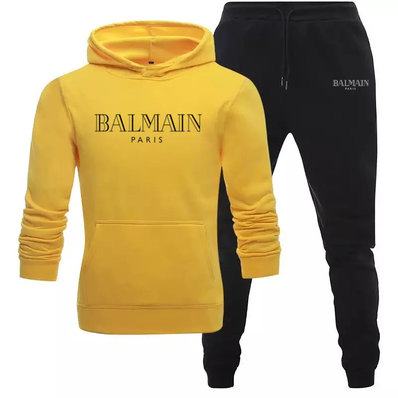 

Printed 2-piece sportswear men's and women's fall/winter hooded sweatshirt + pants pullover hooded sportswear suit Ropa Hombre c