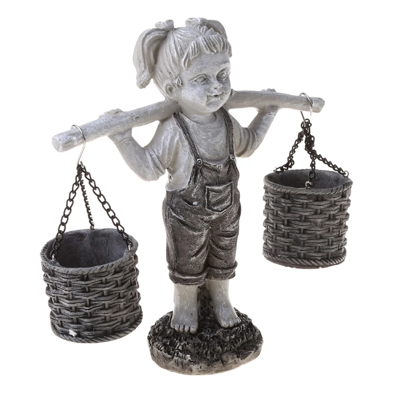 

Flowers for Felicity Little Girl Garden Statue Two Tone Stone Garden Statues