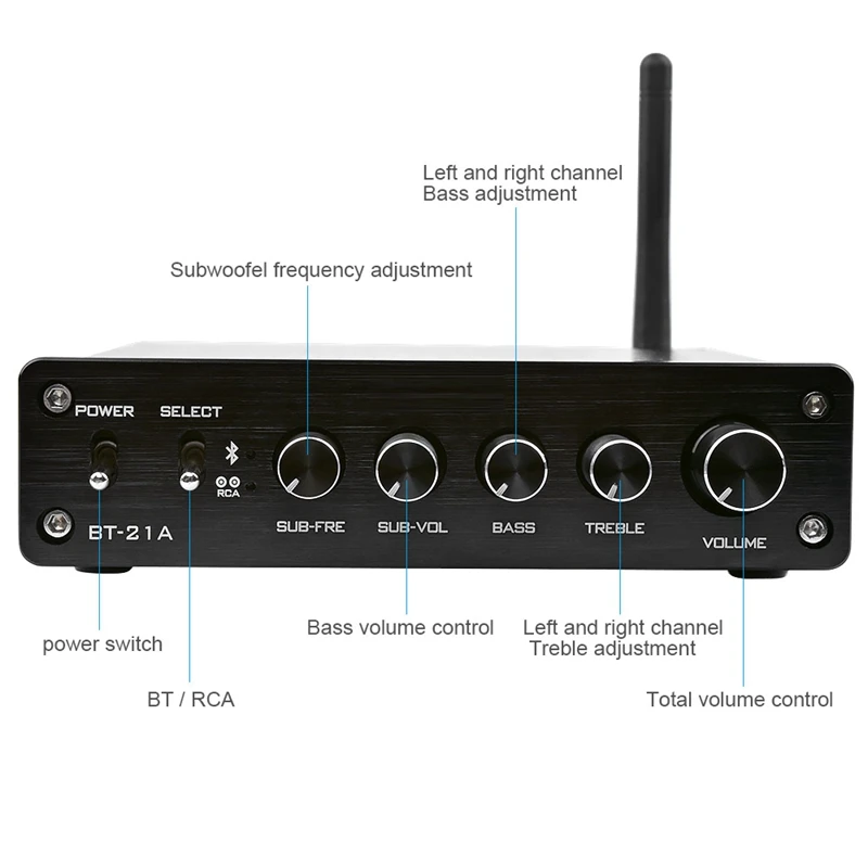 2 1 канала 50 Вт + 100 Bluetooth 4 0 Цифровой 200W усилитель для сабвуфера hi fi звук
