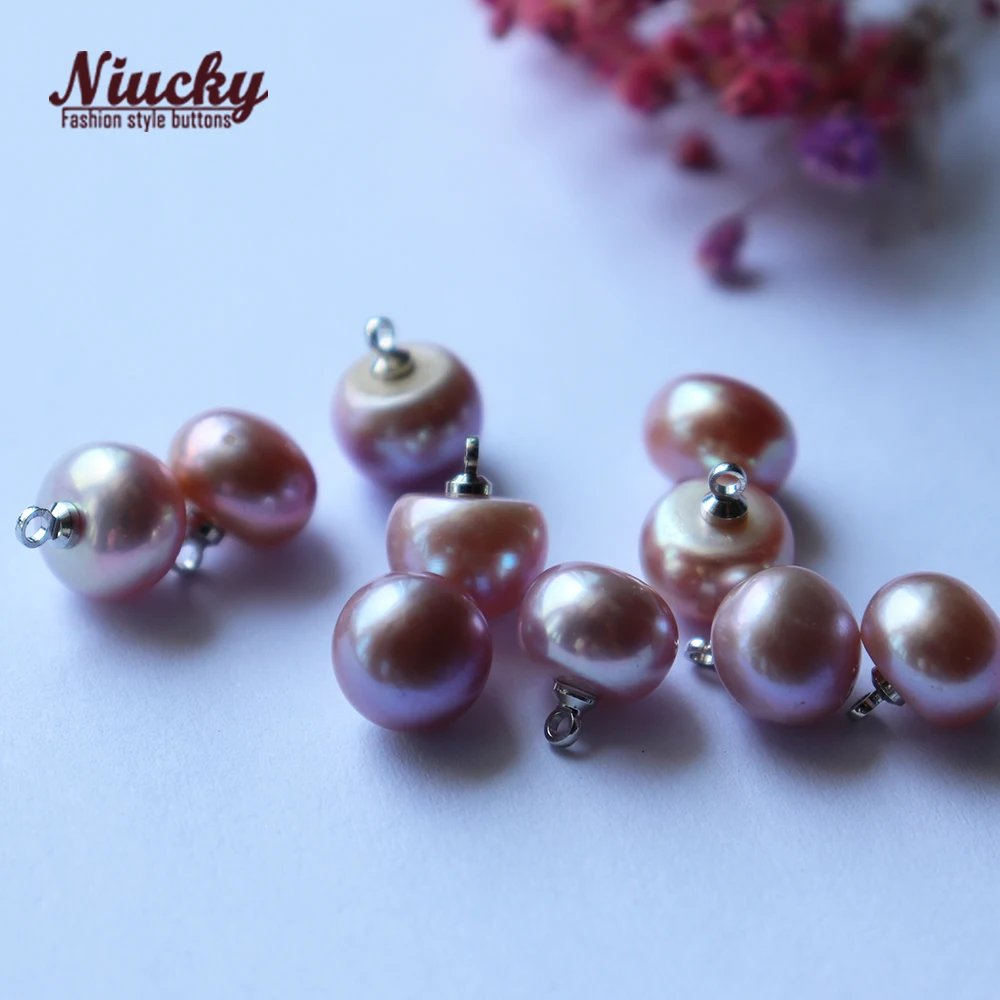 

Niucky 9mm-10mm Pure natural real pearl buttons for sewing high fashion clothing buttons supplies PP03001