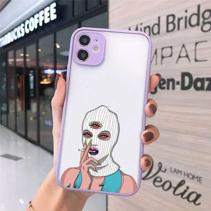 

Aesthetic Devil Woman Bad girl smoke eyes Phone Case Matte Transparent for iPhone 7 8 11 12 s mini pro X XS XR MAX Plus
