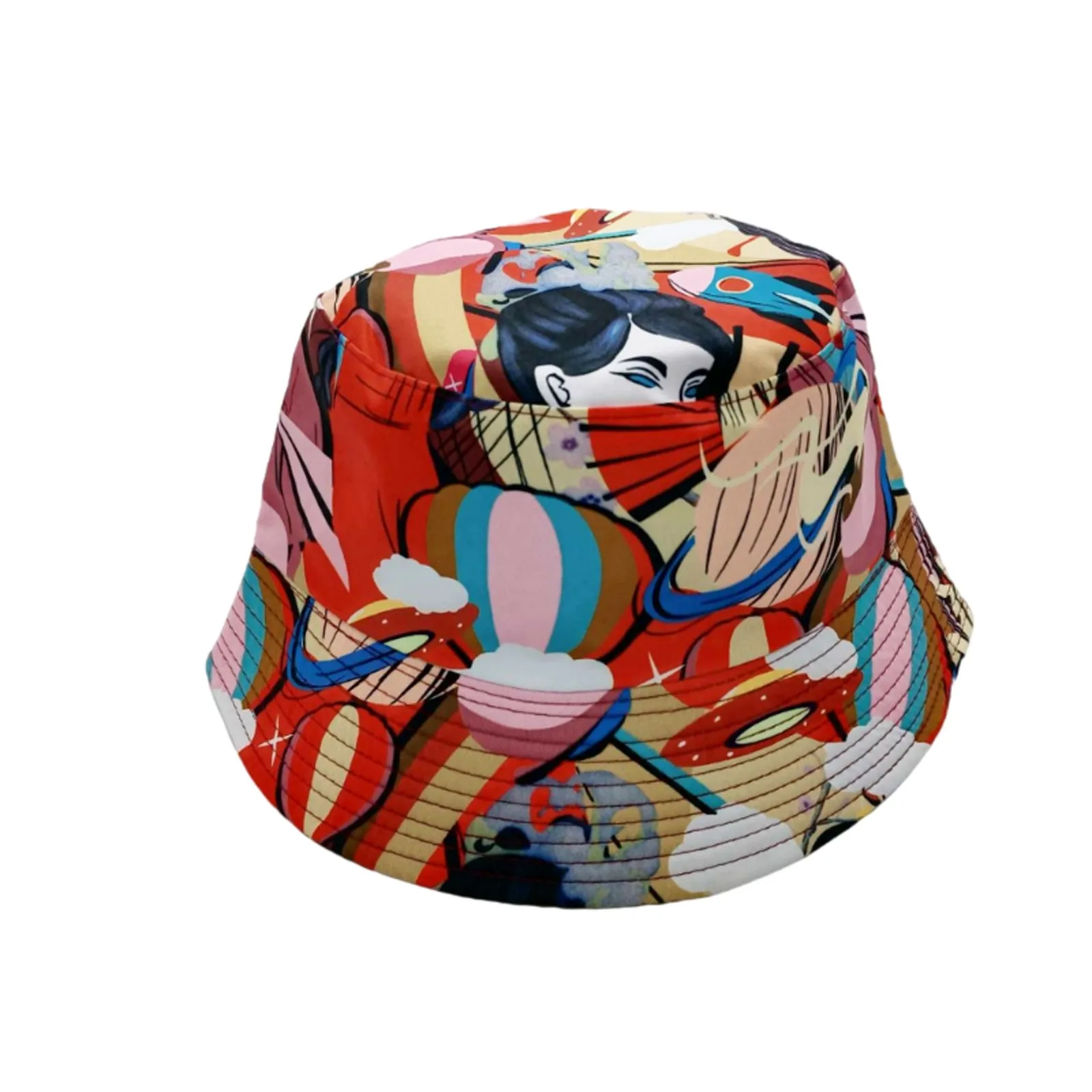 

2021 High Quality Ladies Sunshade Fisherman Hat Woman Print Double-sided Basin Hat Casual Outdoor Travel Sun Hat Casquette Femme