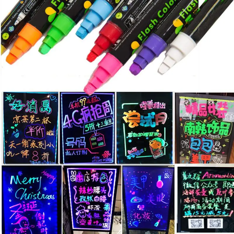Милый яркий маркер флуоресцентный жидкий неоновая ручка для светодиодной доски