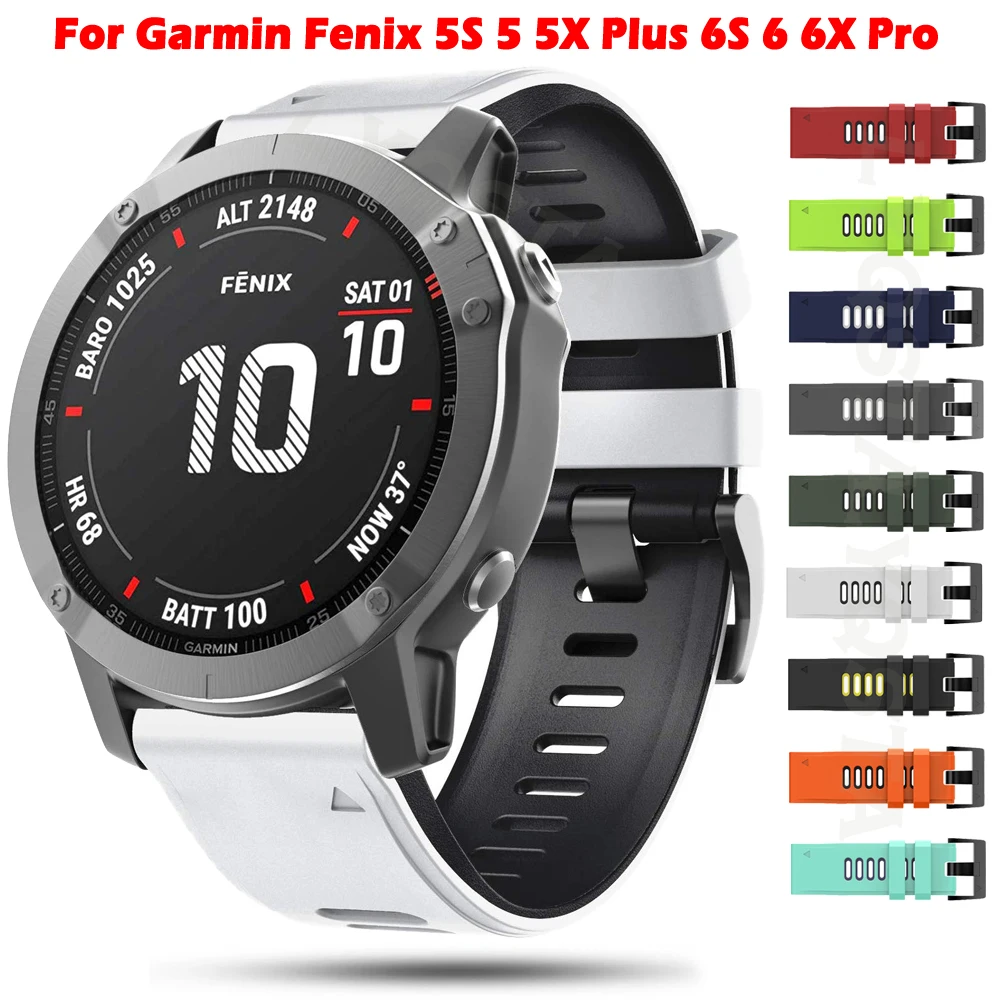 

Soft Silicone Band Watchband Strap For Garmin Fenix 5S 5 5X Plus 6S 6 6X Pro Smart Bracelet 20 22 26mm Quick Easy Fit Wristband