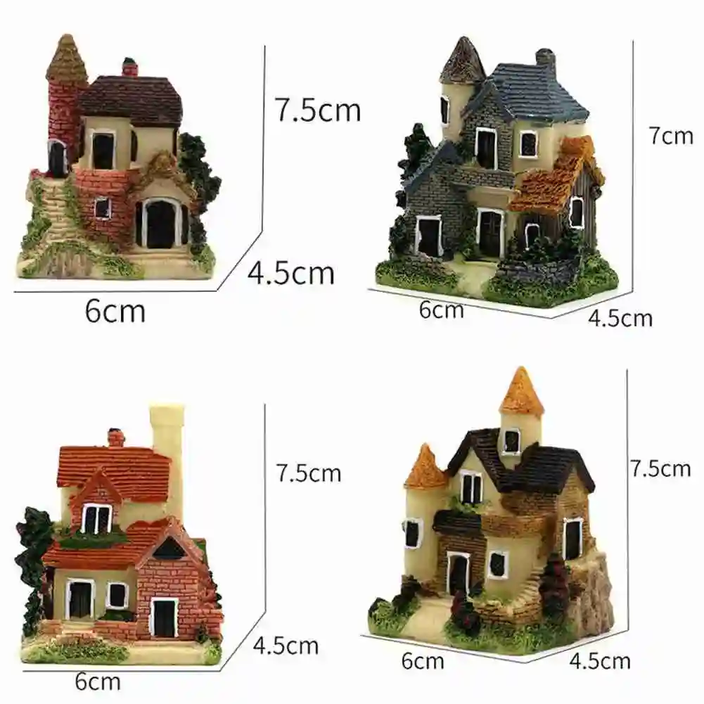 

House Villa Micro Landscape Aquarium Decoration European Country Small House Creative Resin Ornaments