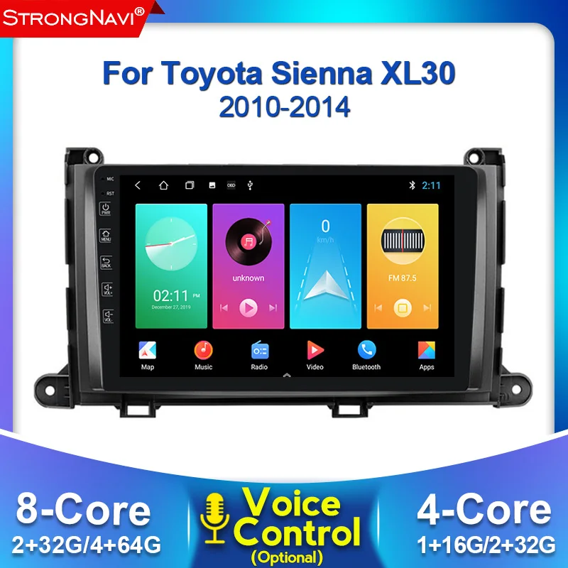 Android 2din IPS DSP автомобильный радио стерео GPS навигация плеер для Toyota Sienna XL30 2010 2011 2012