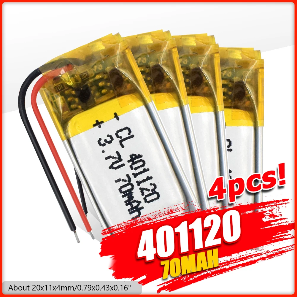 YCDC 1/2/4x для мобильного часо гарнитуры Bluetooth колонки батареи 401120 литий Батарея 3 7 V 70