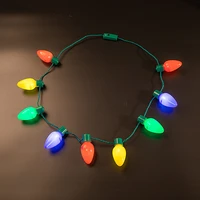 led long necklace christmas colorful 9 lamp pendant necklace xmas gift women men kids family jewelry gifts party jewelry
