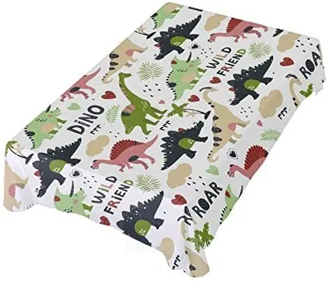 

Милая обеденная ткань с изображением животного динозавра, немнущийся чехол для обеденного стола, обеденвечерние