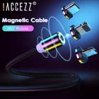 ! Магнитные зарядные кабели ACCEZZ, нейлоновые, Micro USB Type-C, 8 Pin, для iPhone 8 X, iOS, Android, универсальный кабель для быстрой зарядки, 1 м